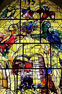Geography Prints: Israel, Ein Karem, Stained glass window in the synagogue of the Hadassah hospital : Tribes of Israel : Levi