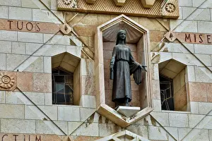 Hollice Looney Prints: Israel, Nazareth. Basilica of Annunciation, exterior statue of Mary