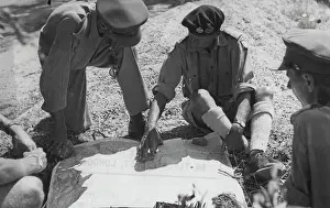 Personalities Prints: Before The Italian Surrender -- General Montgomery in Italy - General Montgomery in conference ***** senior officers