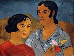 Women Only Prints: Italian Women. Christopher Wood (1901-1930). Oil on canvas. Painted in 1928. 49.5 x 65cm