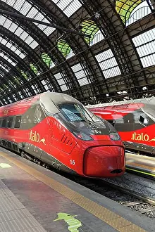 Traveling Prints: Italo ETR 675 Pendolino high speed trains of Nuovo Trasporto Viaggiatori NTV at Milano Centrale station in Milan