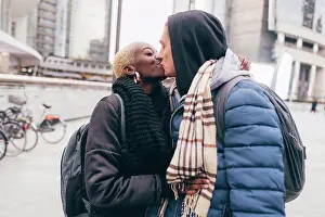 Bame Prints: Italy, Couple kissingin city
