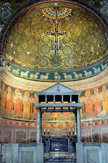 Roma Prints: Italy, Lazio, Rome, Basilica of San Clemente, apse with the tree of Life mosaic