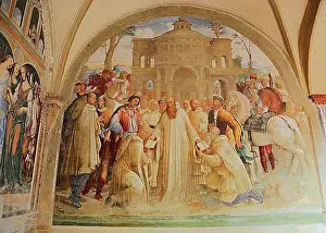 Tuscany Prints: Italy, Monte Oliveto Abbey, Abbazia di Monti Olivieti Maggiore