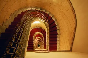 Diminishing Perspective Prints: Italy, Rome, Staircase in Rome Marriott Grand Hotel Flora