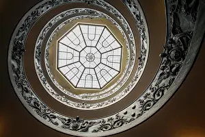 Roma Prints: Italy, Rome, Vatican. Circular staircase