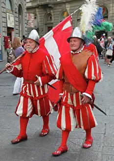 Tuscany Prints: Italy, Tuscany, Florence, procession, people, historical costumes