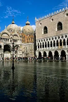 Basilica Prints: ITALY, VENICE, PIAZZA SAN MARCO, PALACE OF THE DOGES, FLOOD