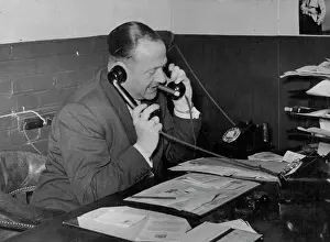 Smoking Prints: Jack Solomons Famous Boxing Promoter in His Office in The West End of London