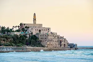 Middle Eastern Prints: Jaffa old town at sunset, Tel Aviv, Israel