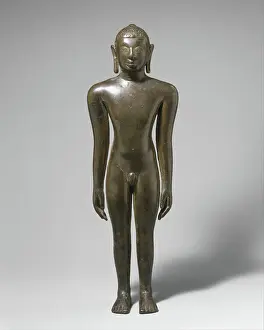 India Prints: Jain Digambara Tirthanhara Standing in Kayotsarga Meditation Posture 9th century India (Karnataka)