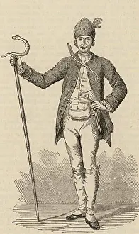 Jul07 Prints: James Boswell (1740-1795) Costumed as a Corsican chief at the Stratford Shakespeare Jubilee in 1769 1869 Engraving