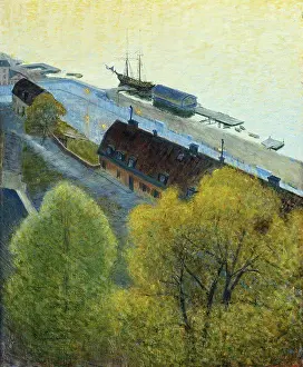 Dawn Prints: janssSpring Evening. Eugene Jansson (1862-1915). Oil on canvas. 73.5 x 60cm