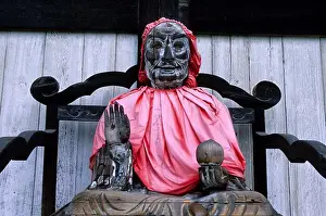 Buddhist Prints: JAPAN, NARA, TODAI-JI TEMPLE, (BUDDHIST TEMPLE), WOODEN BUDDHA STATUE