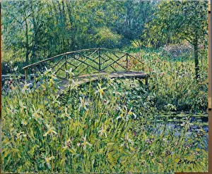 Rail Prints: The Japanese Bridge with Irises