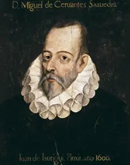 Spaniard Prints: JAUREGUI, Juan de (1570-1641). Miguel de Cervantes Saavedra