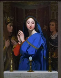 Altar Prints: Jean-Auguste-Dominique Ingres; French; 1780-1867; The Virgin Adoring the Host; 1852; Oil on canvas