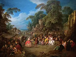 Upper Class Prints: Jean-Baptiste Joseph Pater; French; Valenciennes 1695-1736 Paris; The Fair at Bezons; ca 1730; Oil on canvas