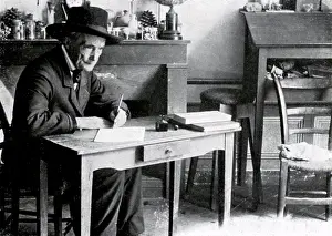 Insects Prints: Jean-Henri Fabre (1823-1915) French entomologist at the little table in his study at Serignan