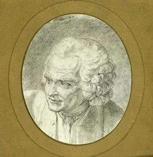 Dessin Prints: JEAN-JACQUES ROUSSEAU Philippe Caresme (1734-1796). Jean-Jacques Rousseau. Drawing