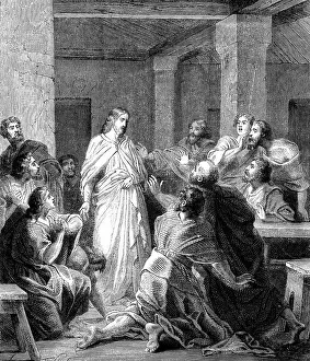 Testament Prints: Jesus Christ appearing to his disciples after his resurrection. Bible John 20:19-20