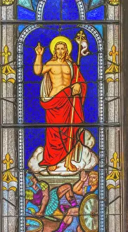 Florida Prints: Jesus Christ The Victor Resurrection stained glass