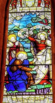 Basilica Prints: Jesus Disciples Peter Stained Glass Above Altar St Patrick's Cathedral Basilica Dublin Ireland