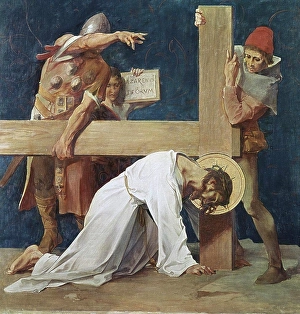Suffering Prints: Jesus Falls the Second Time (7th Station of the Cross) 1898 Martin Feuerstein (1856-1931 French) Saint Anna Church