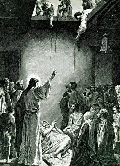 Victim Prints: Jesus Heals a Paralyzed Man, Alexandre Bida, 1823-1895/French, print