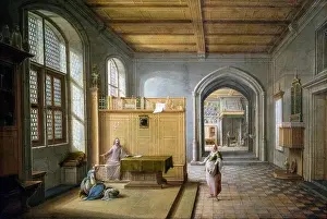 Adult Sonly Prints: Jesus in the House of Martha and Mary; 1620; Oil on copper Hendrick van Steenwijck the Younger; Flemish; 1580-1649
