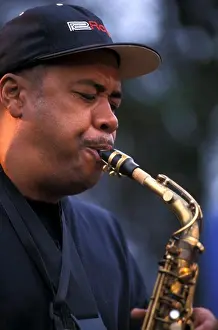 Acting Prints: JIMMY McELROY plays TENOR SAXOPHONE with his band at the MONTEREY BAY BLUES FESTIVAL