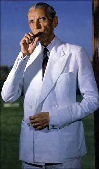 Muslim Prints: Jinnah served as leader of the All-India Muslim League from 1913 until Pakistan's independence on August 14
