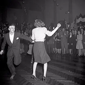 Skirt Prints: Jitterbug dance. A dance popularized in the United states and spread by American soldiers