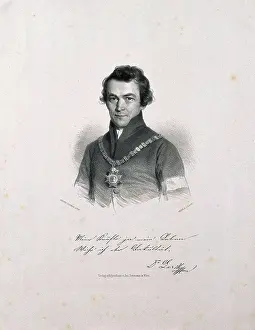 Lithograph Prints: Johann Alexander Lerch. Lithograph by G. Decker