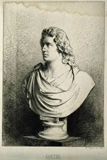 Johann Prints: Johann Wolfgang von Goethe. Etching by W. Unger, 1881, after A. Trippel, 1787/88