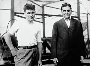 1910s Prints: John J. Meckler and C.A. Allen (or Allen Canton) who built a bi-plane intended for a trans-atlantic flight ca