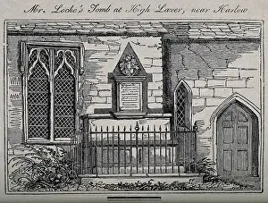 Parish Prints: John Locke's tomb, in the parish of Laver