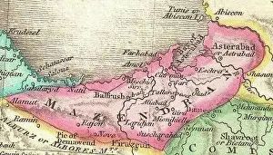 Persia Prints: John Pinkerton. Map of Persia. 1818.I. Mazendaran