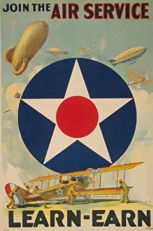 Recruitment Prints: Join the Air Service Learn - earn. World War I