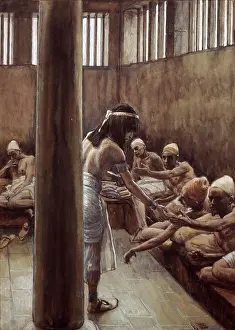 Old Testament Prints: Joseph Distributes Bread in Prison James J