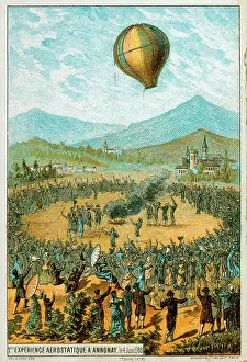 Chromolithograph Prints: Joseph-Michel and Jacques-Etienne Montgolfier