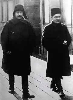 Soviet Prints: Joseph Stalin and Sergei Kirov at the Leningradsky Rail Terminal in Moscow, Anonymous