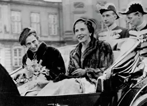 1952 Prints: Journey Of The QueensQueen Louise of Sweden (left)