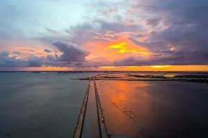 Coast Prints: Jubilee Parkway bridge at sunset on Mobile Bay