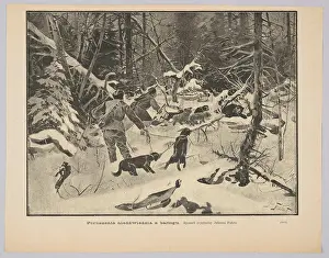 Forests Prints: ﻿Julian Fałat, Bear moving at his den