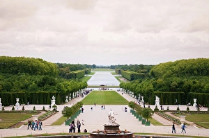 Garland Prints: JUNE 10, 2011 Versailles, France : Garden of Versailles palace on a cloudy day