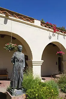 Church Prints: Junipero Serra Statue, Old MIssion Santa Ines