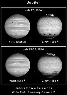Hubble Space Telescope Prints: Jupiter's Upper Atmospheric Winds Revealed in Ultraviolet Images by Hubble Telescope