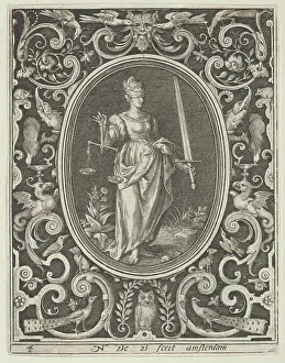 Eyes Prints: Justice, from the Cardinal Virtues 1648-56 Nicolaes de Bruyn Netherlandish The blindfolded female figure Justice is