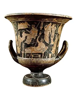 Ceramic Prints: KADMOS PAINTER (5th c. BC). Theseus at the bottom of the sea